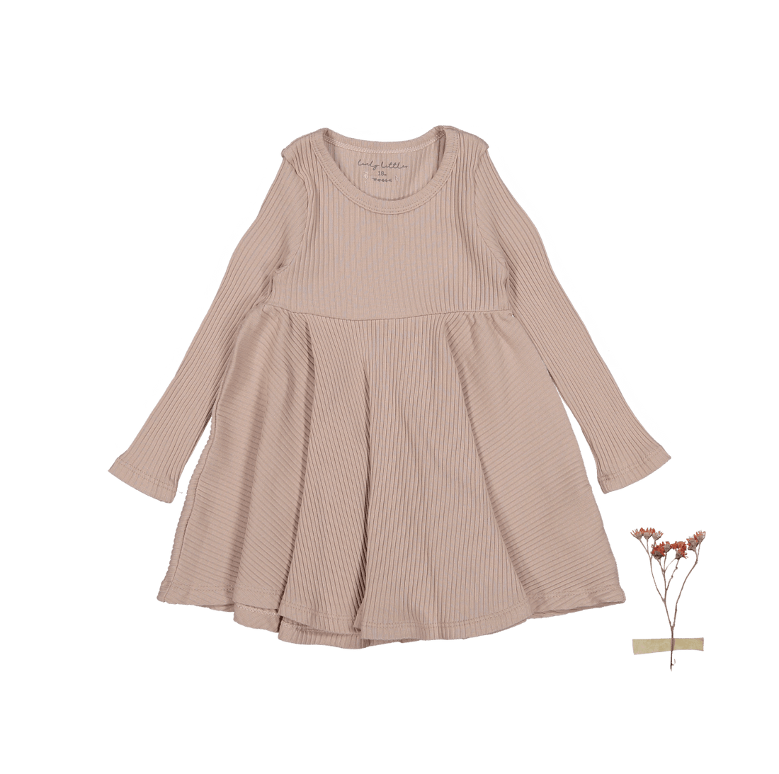 Lovely Littles The Ribbed Long Sleeve Dress -Mauve