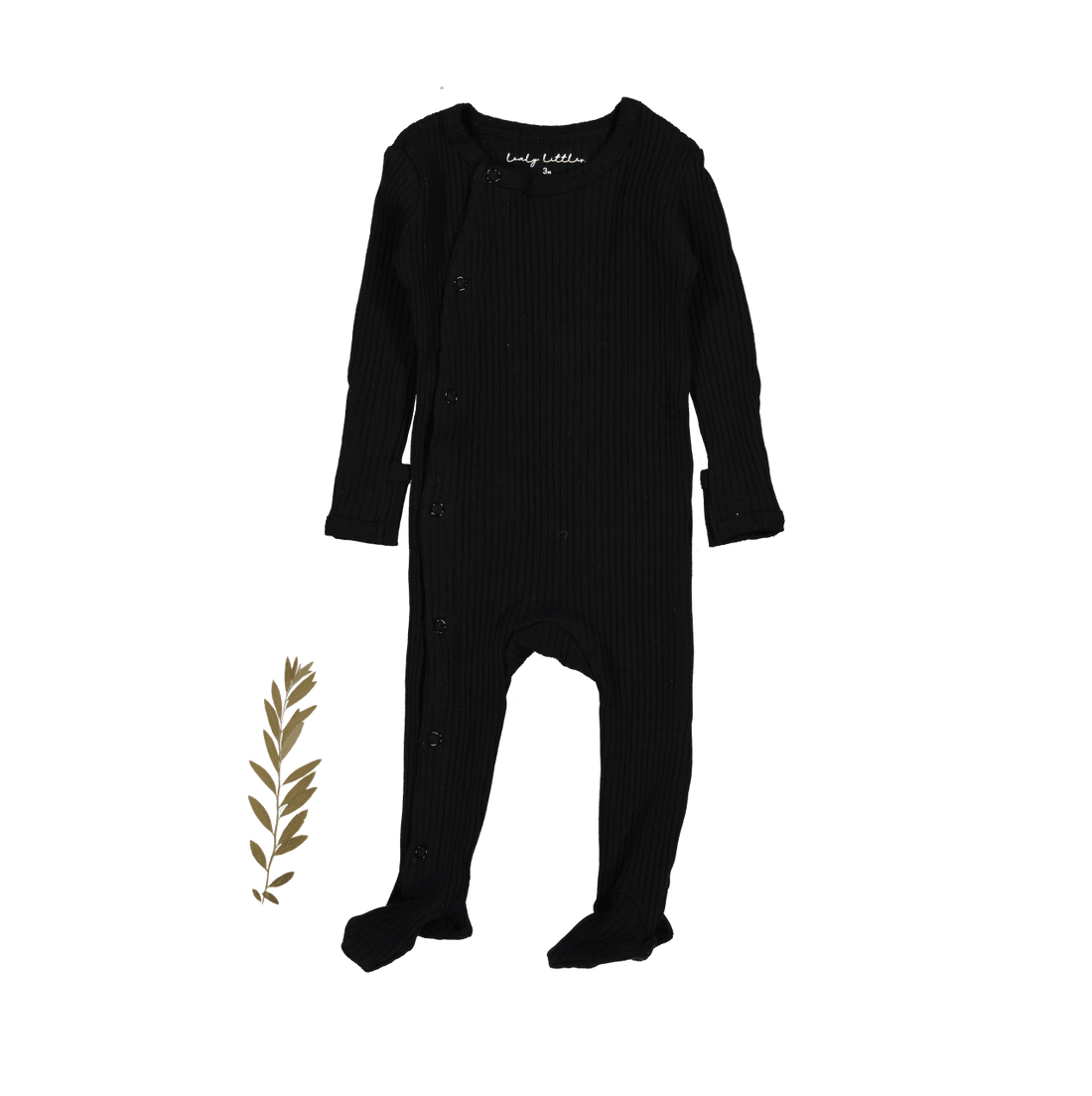 Lovely Littles The Snap Romper - Black Ribbed