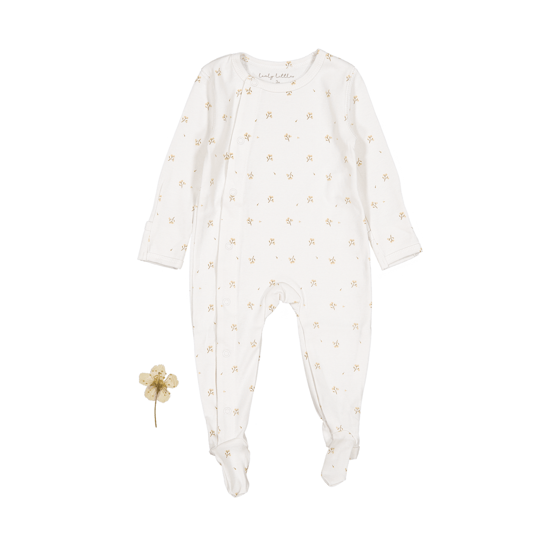 Lovely Littles The Snap Romper - Tan Blossom