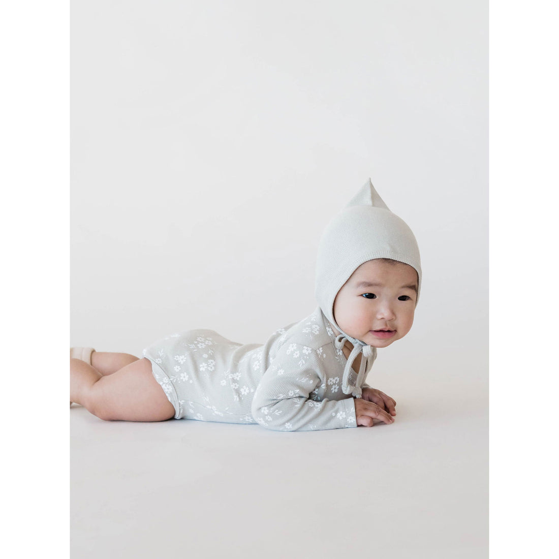 Quincy Mae Ash Organic Ribbed Longsleeve Onesie