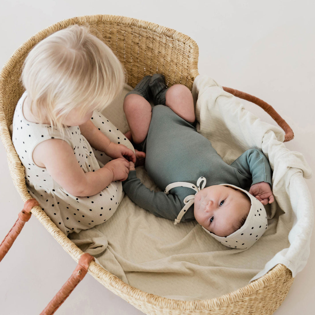 Quincy Mae Sea Organic Ribbed Longsleeve Onesie