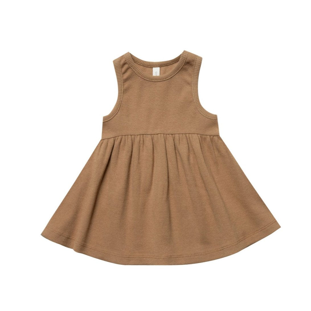 Quincy Mae Copper Organic Ribbed Tank Dress