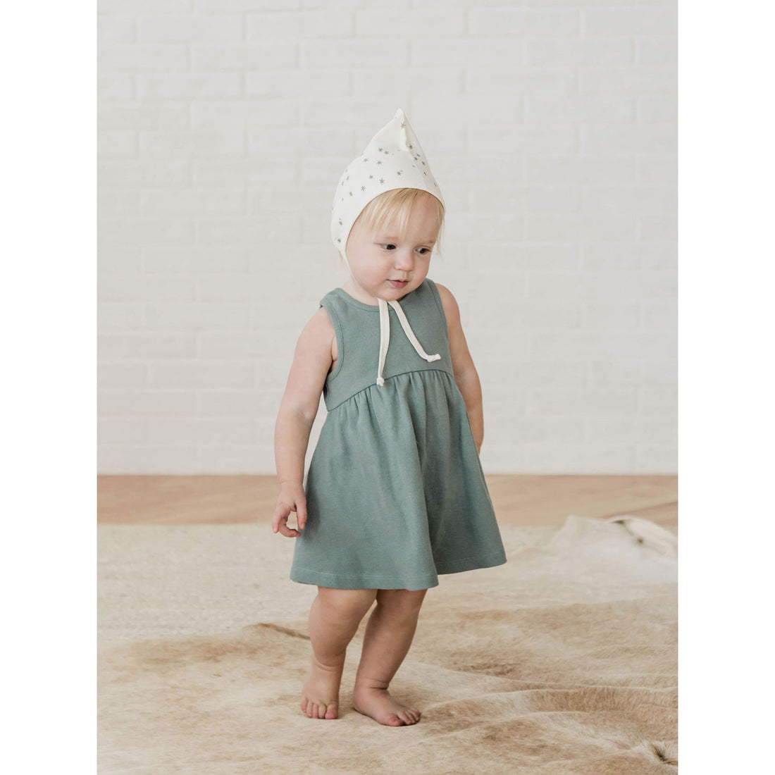 Quincy Mae Sea Organic Ribbed Tank Dress