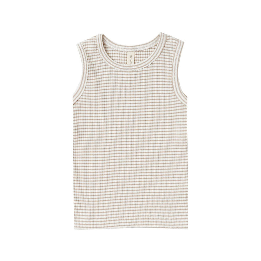 Quincy Mae Fog Stripe Ribbed Tank