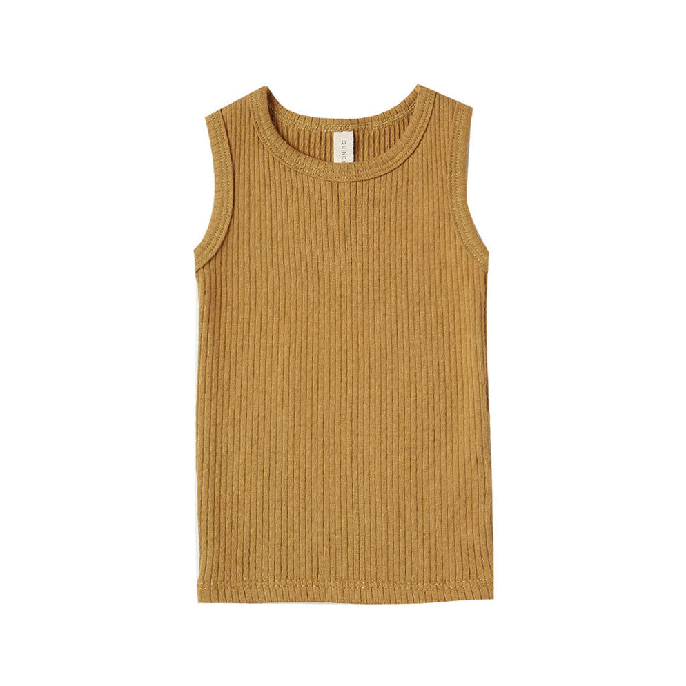 Quincy Mae Ochre Ribbed Tank