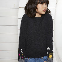 Autumn Cashmere Charcoal/Coin Day To Night Jacquared Sweater