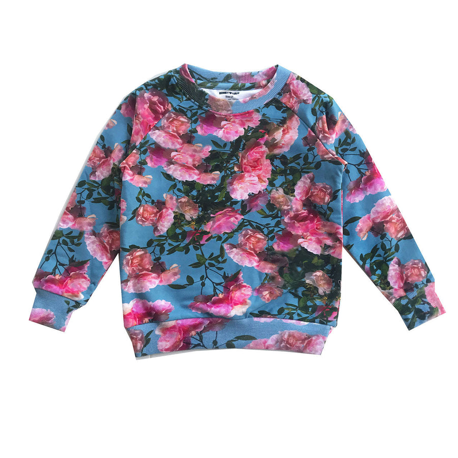 Romey Loves Lulu sweatshirts Romey Loves Lulu Pink Blue Flowers Sweatshirt