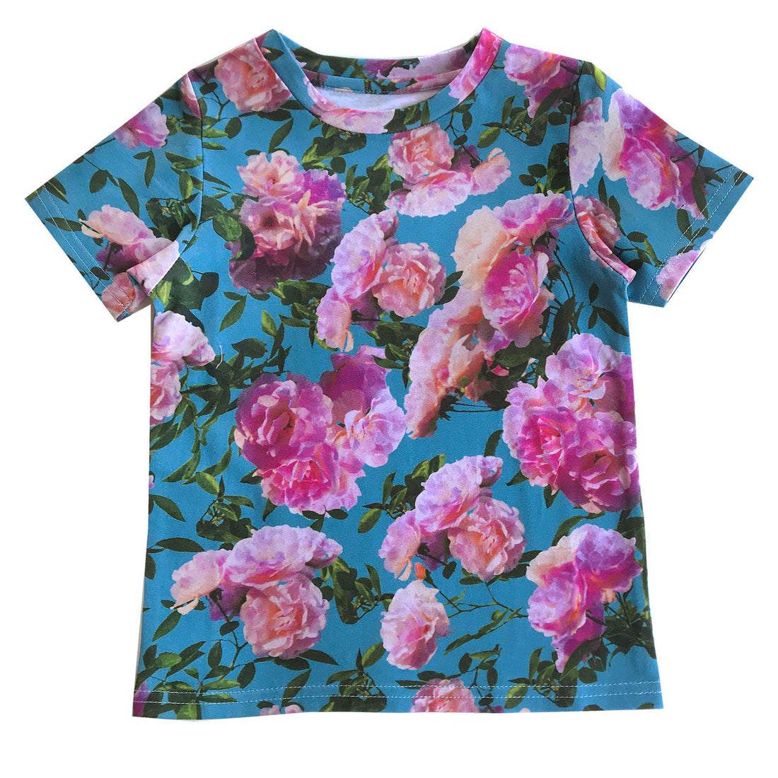 Romey Loves Lulu tees Romey Loves Lulu Pink Blue Flowers T-shirt