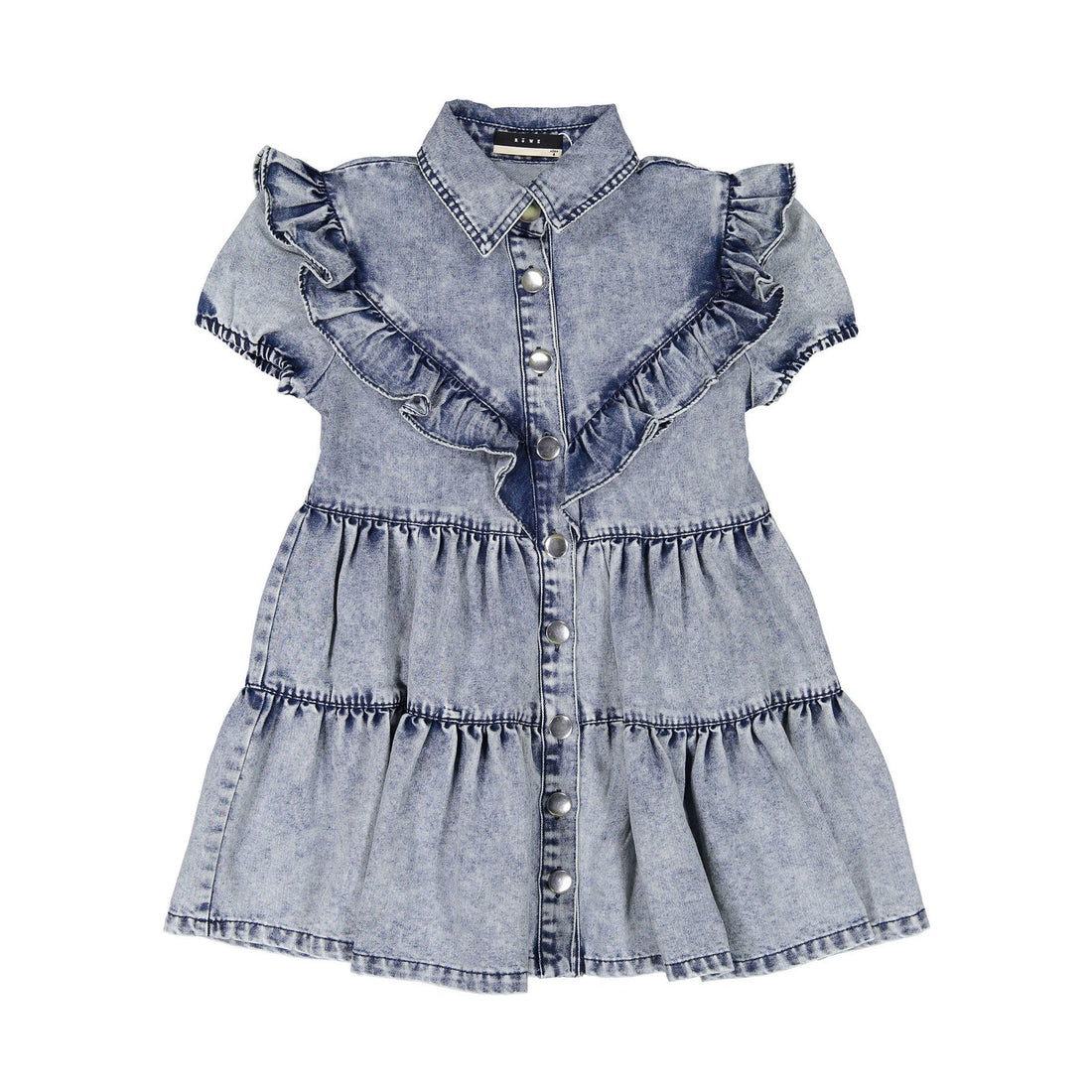 ROWE dresses ROWE Denim Ruffled Yoke Tiered Dress