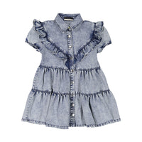 ROWE dresses ROWE Denim Ruffled Yoke Tiered Dress