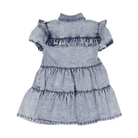 ROWE dresses ROWE Denim Ruffled Yoke Tiered Dress