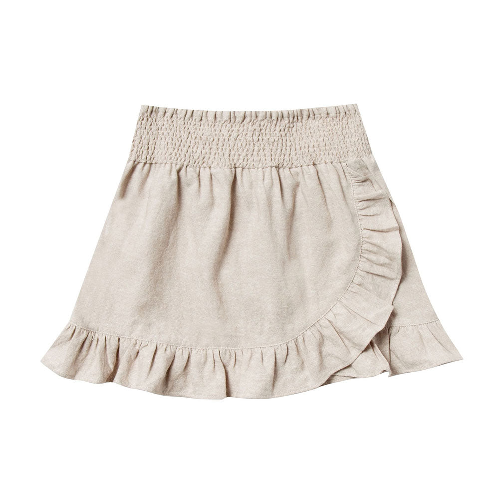Rylee and Cru Flax Ruffle Wrap Ruffle Skirt