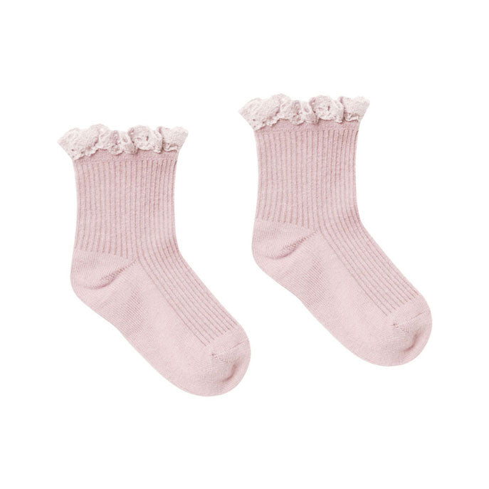 Rylee and Cru Lilac Lace Trim Socks