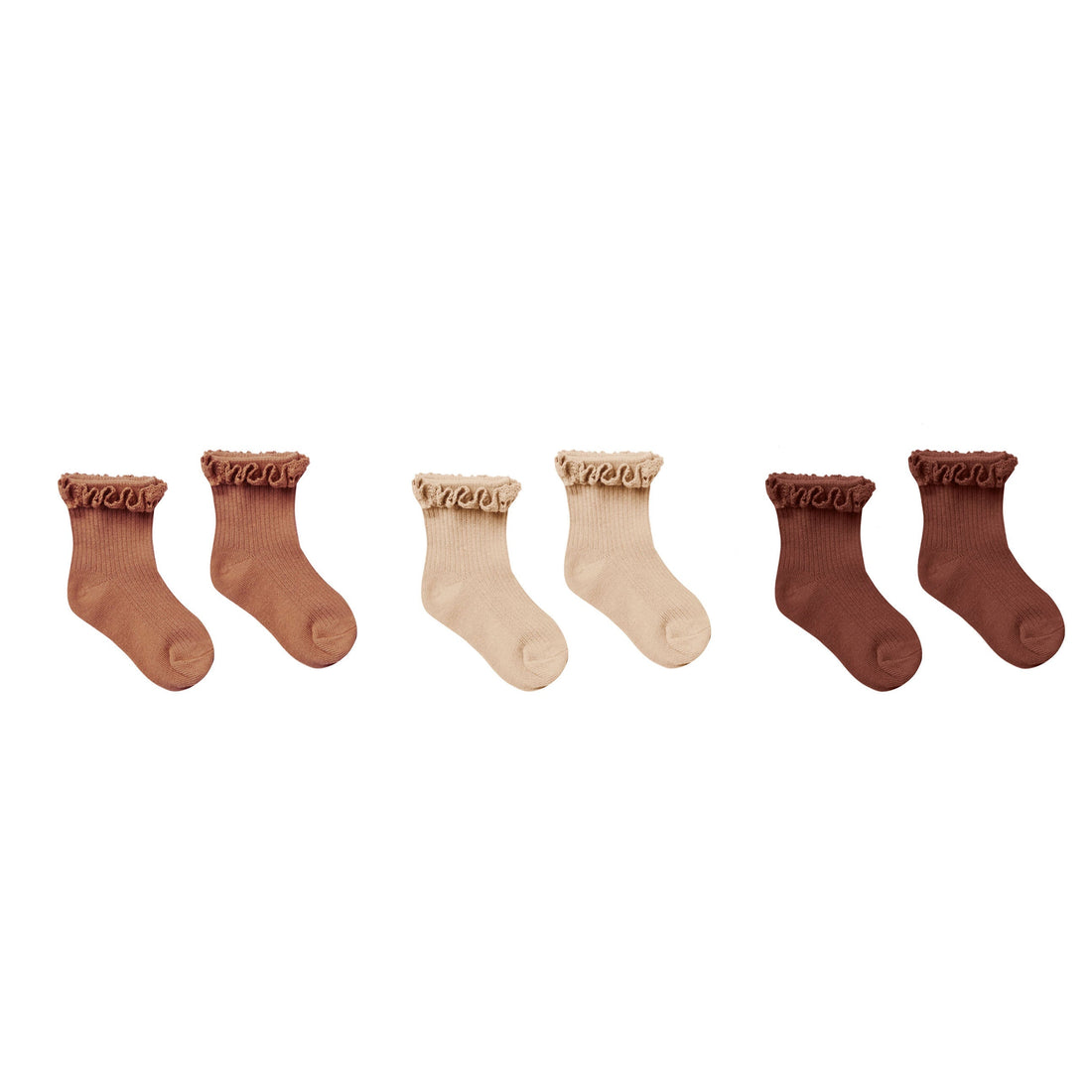 Rylee and Cru accessories Rylee and Cru Lace Trim Socks | Terracotta, Shell, Redwood