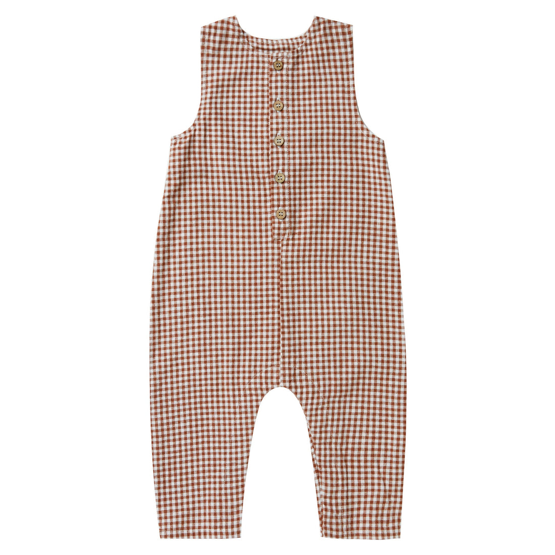 Rylee and Cru rompers Rylee and Cru Button Jumpsuit | Redwood Gingham