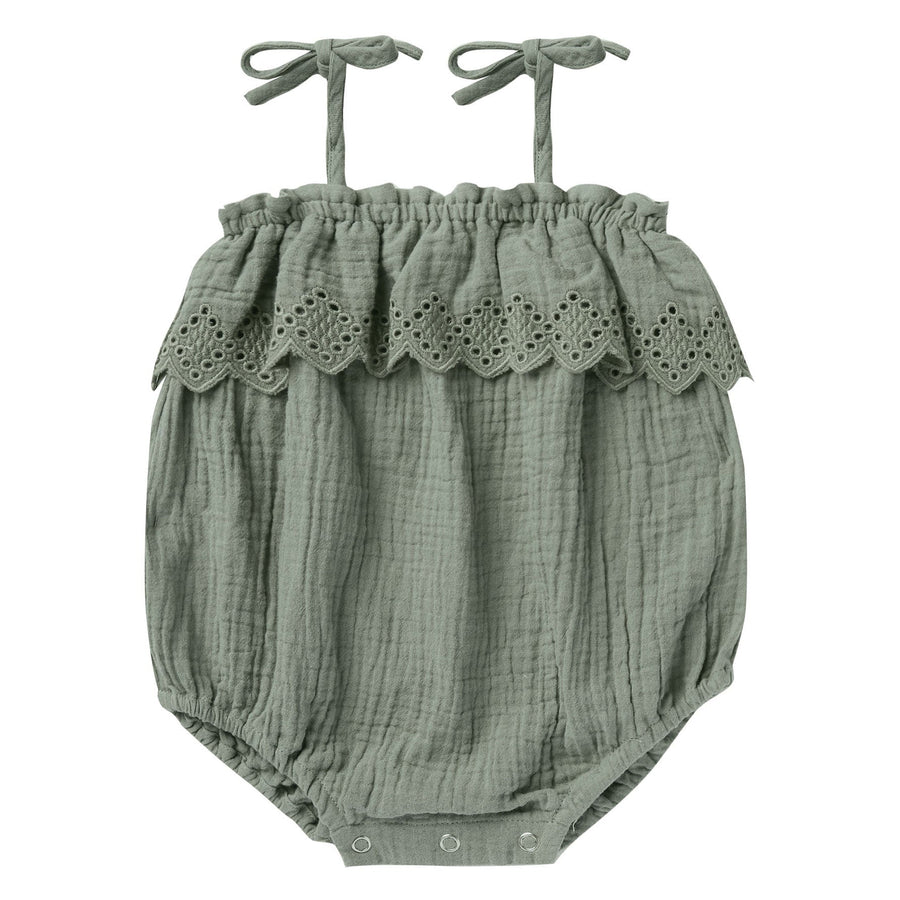 Rylee and Cru rompers Rylee and Cru Ruffle Romper | Aqua
