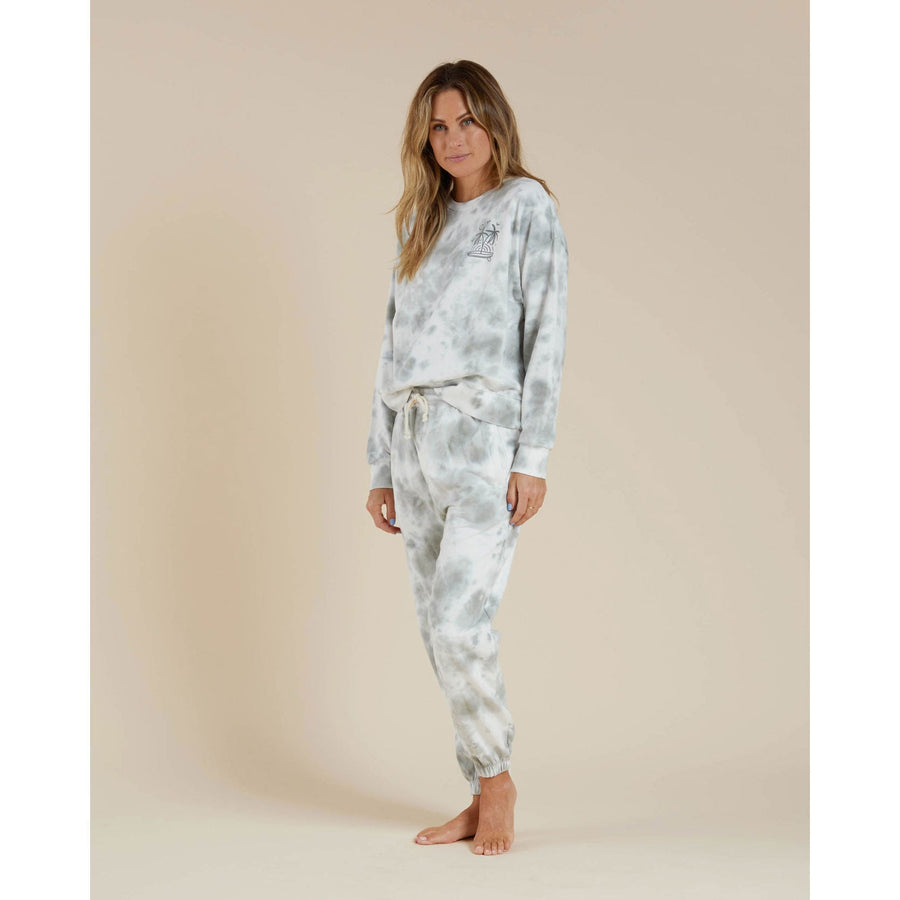 Rylee and Cru sweatshirts Rylee and Cru Womens Sweatshirt || Aqua Tie Dye
