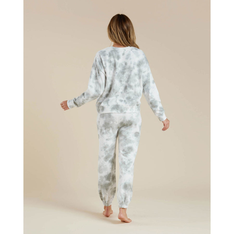 Rylee and Cru sweatshirts Rylee and Cru Womens Sweatshirt || Aqua Tie Dye
