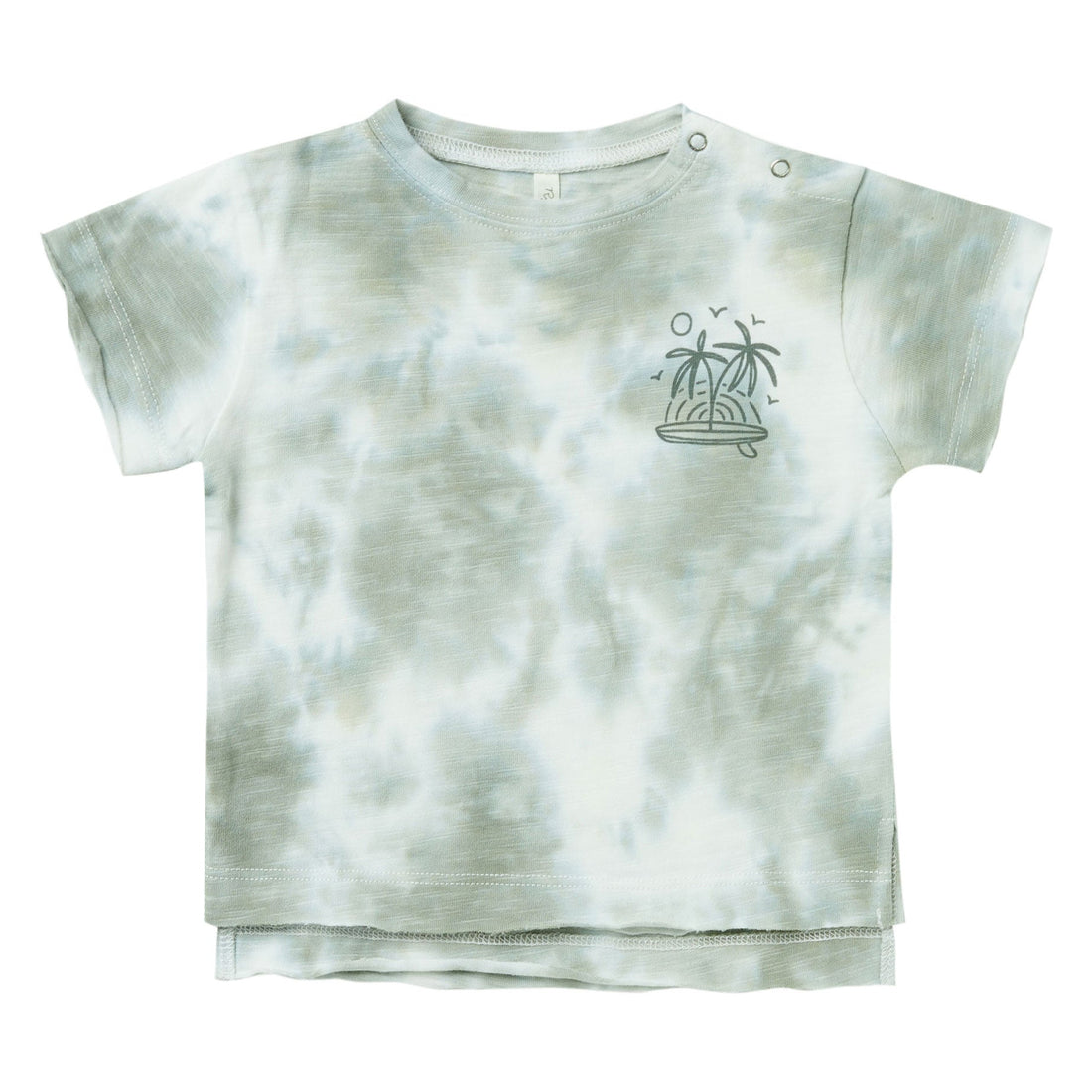 Rylee and Cru tees Rylee and Cru Raw Edge Tee | Aqua Tie Dye