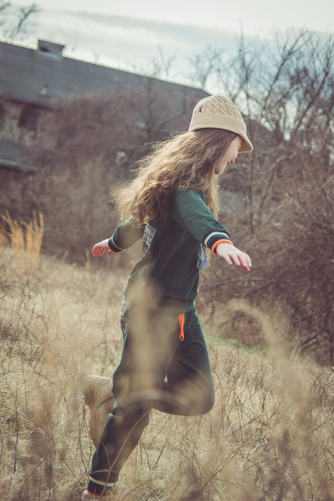 Hey Kid Green and Plaid Pocket Skirt