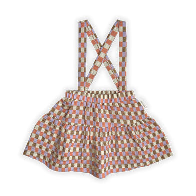Sproet and Sprout Lilac Breeze Check Print Salopette Skirt