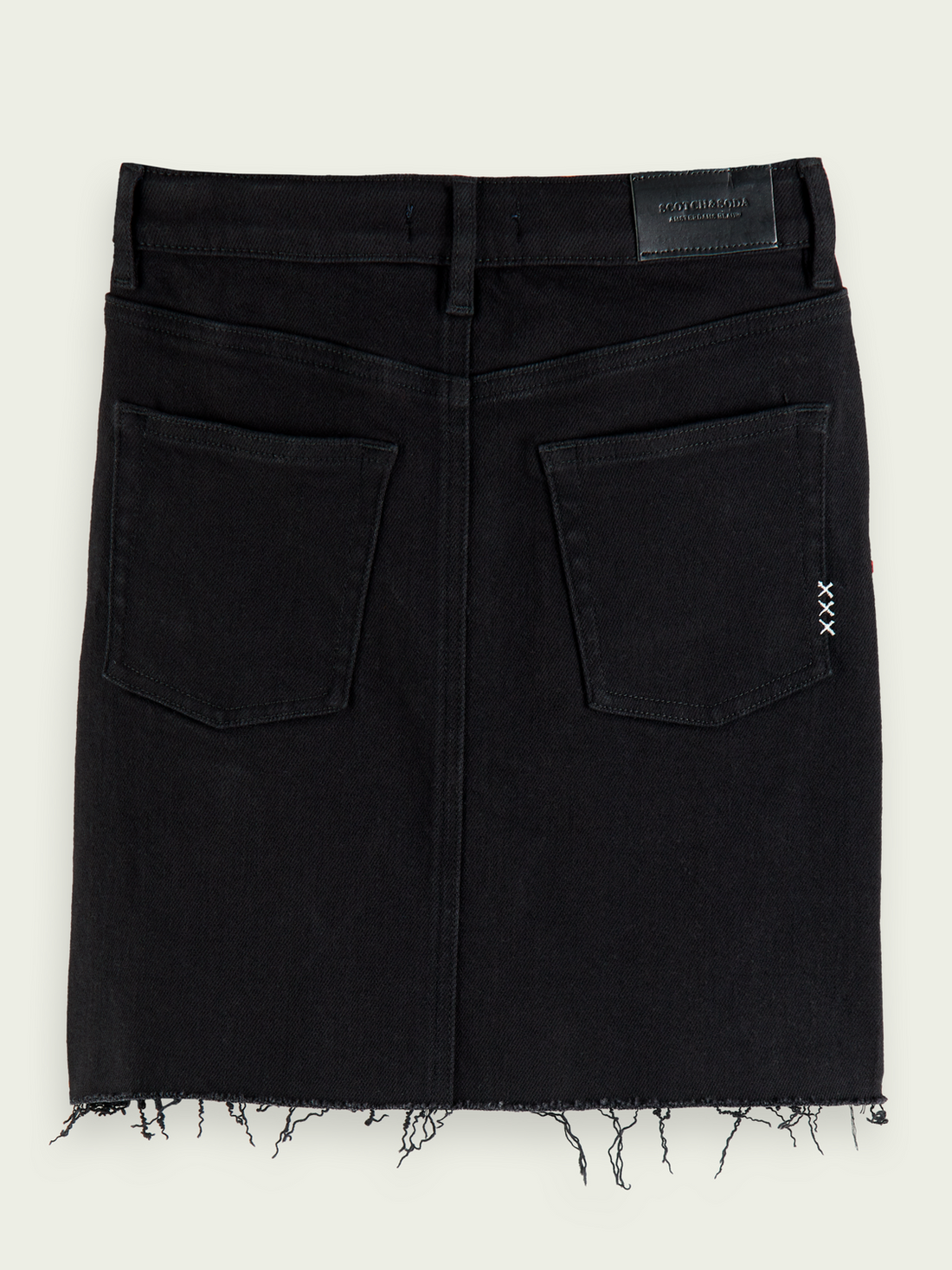 Scotch Shrunk Black Front Split Denim Skirt