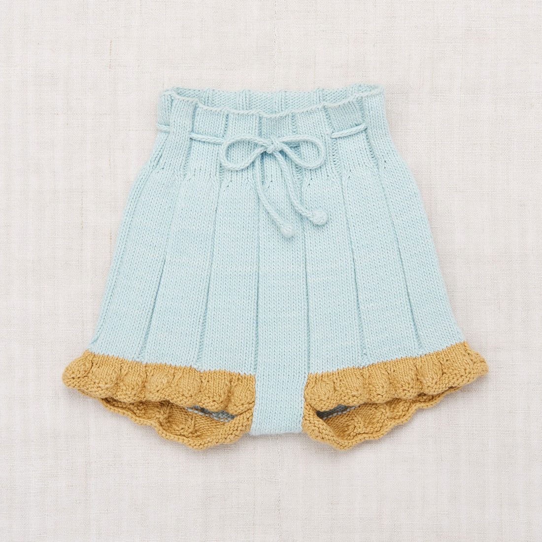 Misha and Puff Steel Blue Scallop Hem Shorts