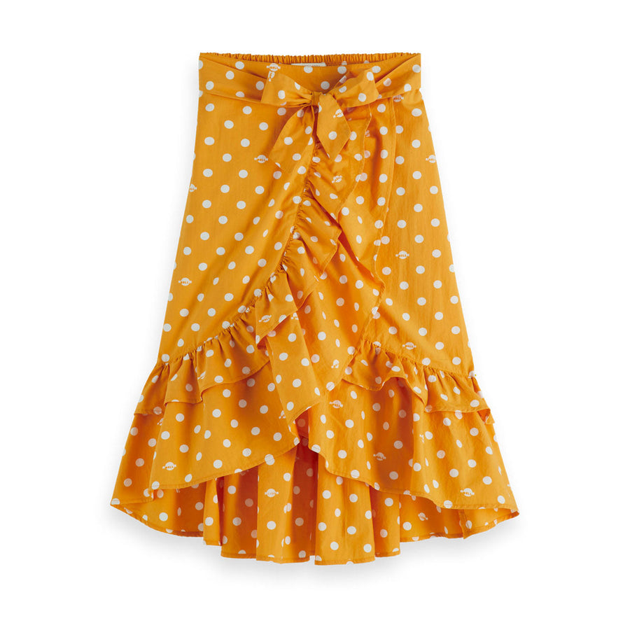 Scotch Shrunk skirts Scotch Shrunk Orange Spot Ruffle Skirt