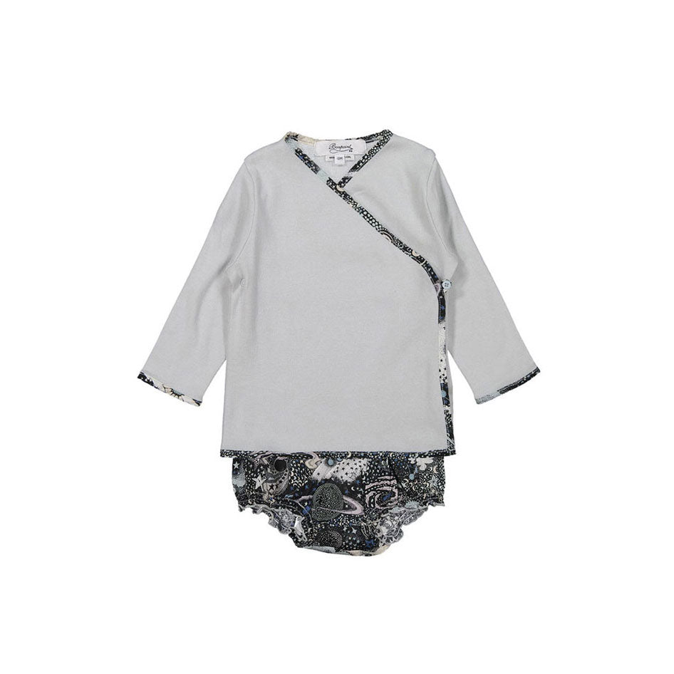 Bonpoint Blue Solar Print Kimono Set