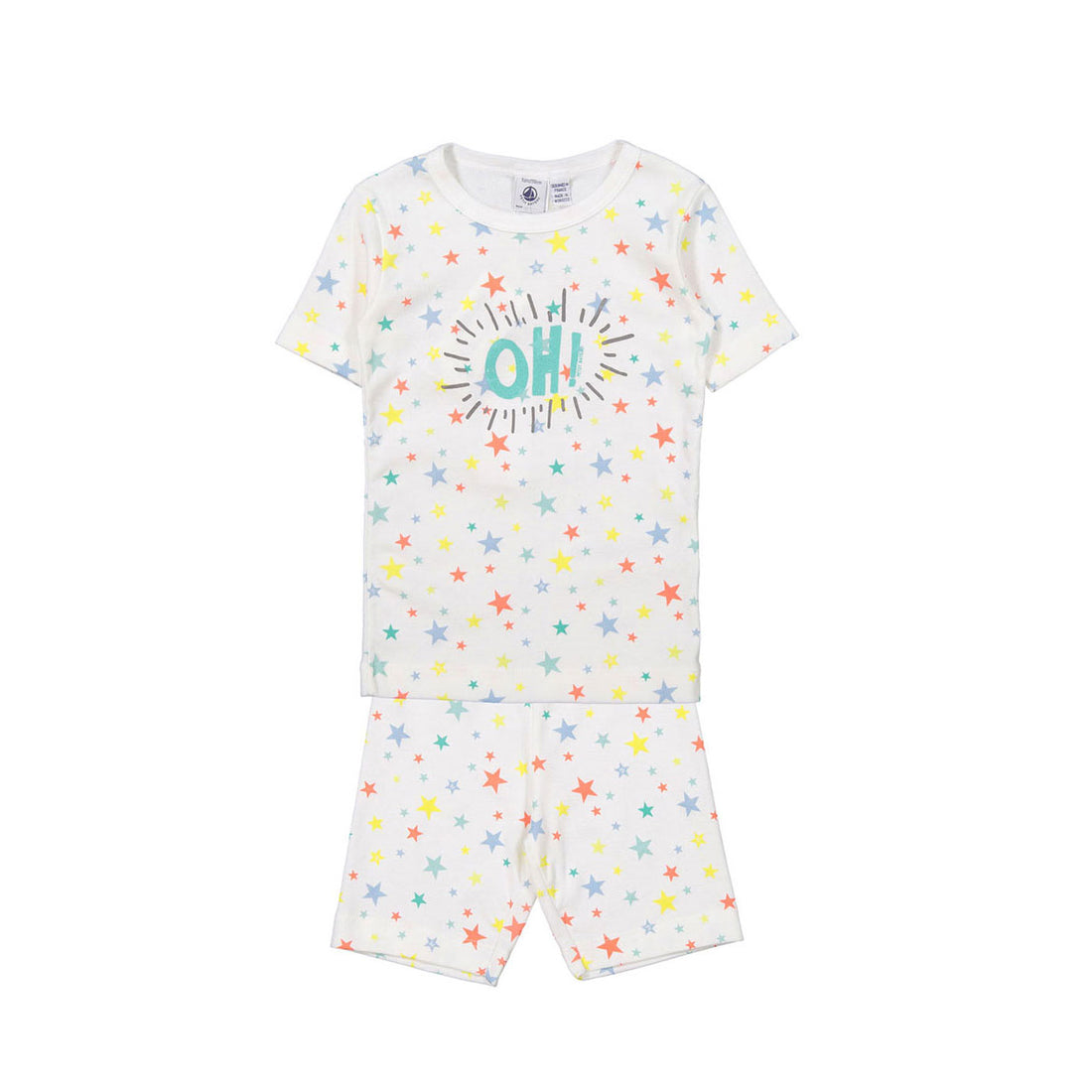 Petit Bateau White Multi Stars Pajamas