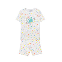 Petit Bateau White Multi Stars Pajamas