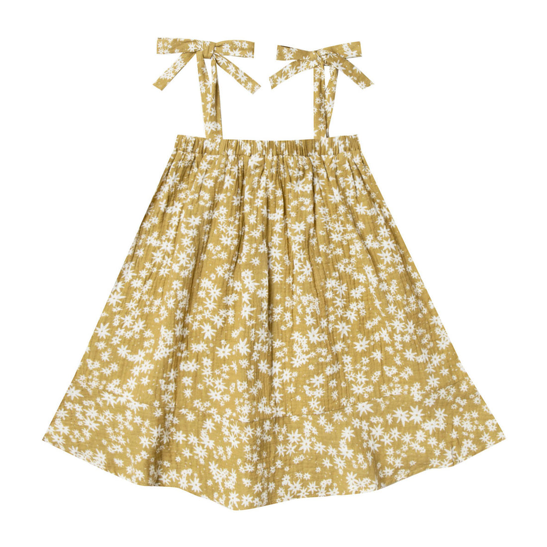 Rylee and Cru Citron Scattered Daisy Shoulder  Tie Dress