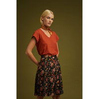 Soeur Black Floral Francoise Skirt
