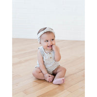 Quincy Mae Grey Stripe Organic Brushed Jersey Sleeveless Bubble