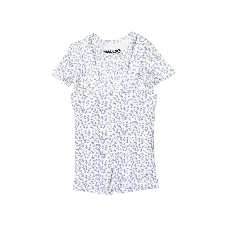 Smalls sets Smalls Blue Leaf Suspender Short Set