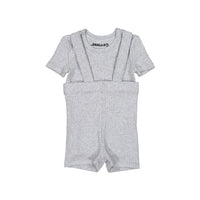 Smalls sets Smalls Grey Ribbed Suspender Short Set