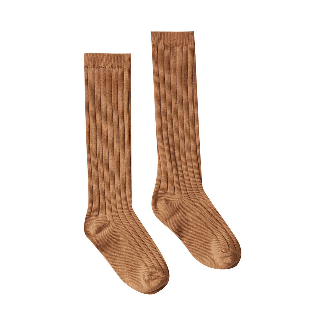 Rylee and Cru Bronze Solid Ribbed Socks