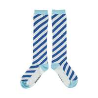 Piupiuchick Indigo Diagonal Striped Socks