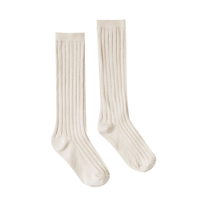 Rylee and Cru Natural Solid Ribbed Socks