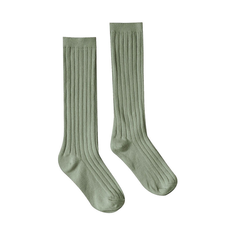 Rylee and Cru Olive Solid Ribbed Socks