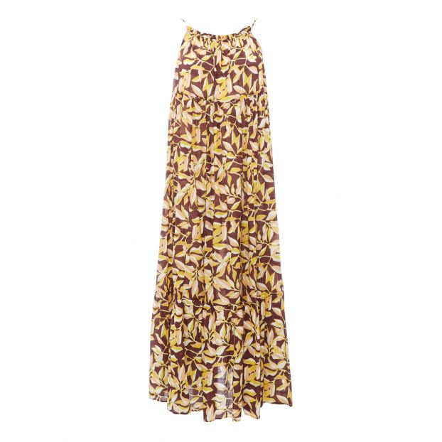 Soeur dresses Soeur Yellow/Prune Printed Procida Strap Womens Dress