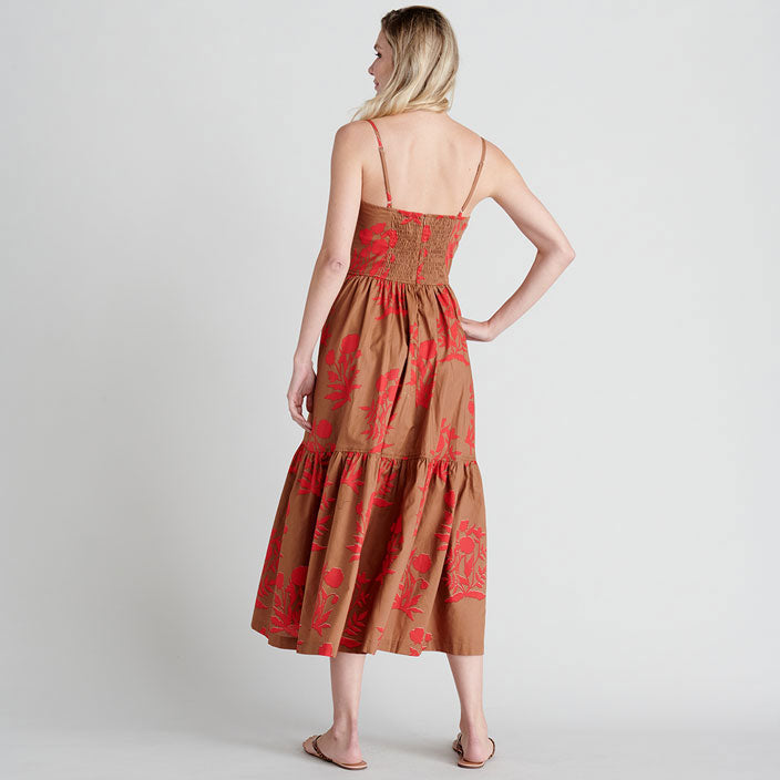 Pink Chicken Womens Sierra Dress - Latte Botanical