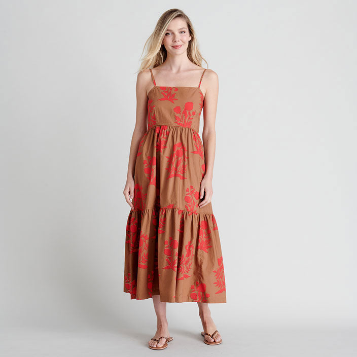 Pink Chicken Womens Sierra Dress - Latte Botanical  Ladida