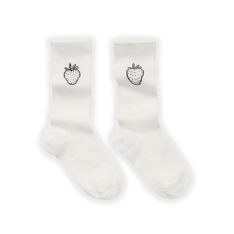 Sproet and Sprout accessories Sproet and Sprout Summer White Strawberry Sport Socks