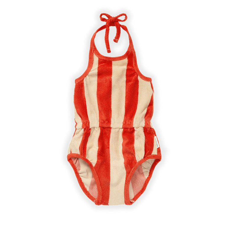 Sproet and Sprout bodysuits Sproet and Sprout Poppy Red Stripe Terry Bodysuit