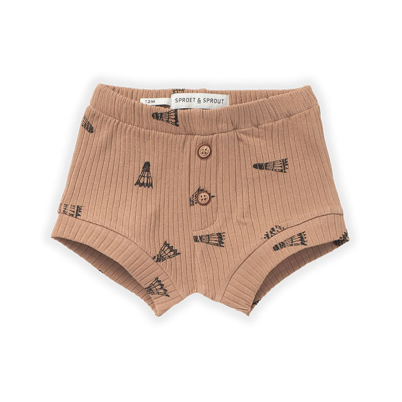 Sproet and Sprout bottoms Sproet and Sprout Toast Shuttle Rib Baby Shorts