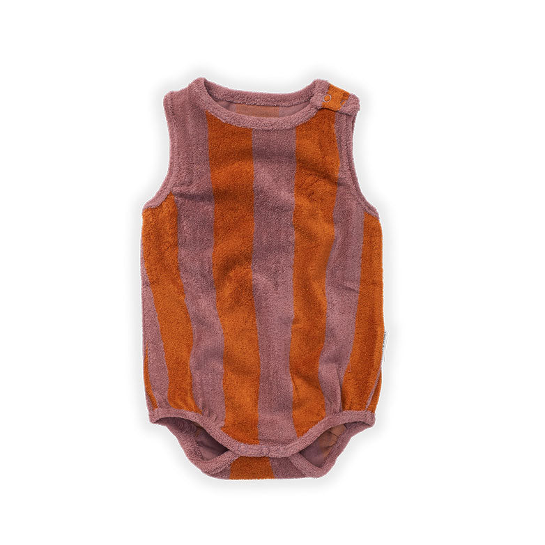 Sproet and Sprout rompers Sproet and Sprout Orchid Stripe Loose Terry Romper