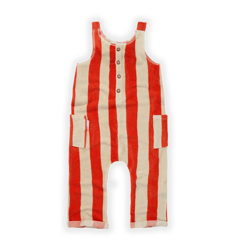 Sproet and Sprout rompers Sproet and Sprout Poppy Red Stripe Terry Jumpsuit