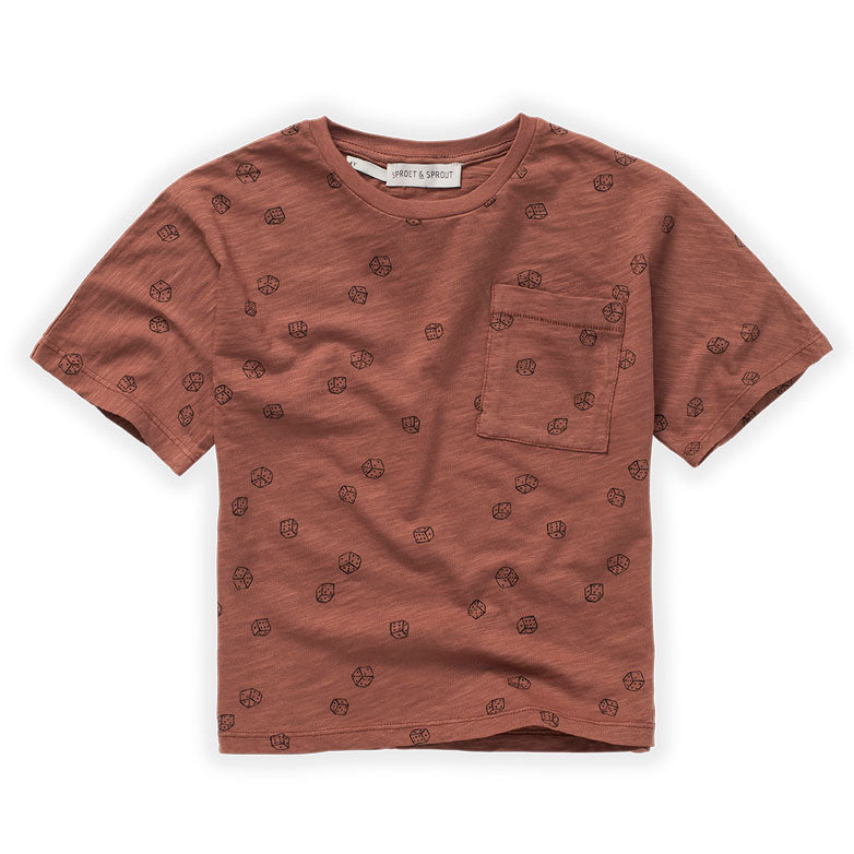Sproet and Sprout tees Sproet and Sprout Pecan Dice Loose T-Shirt