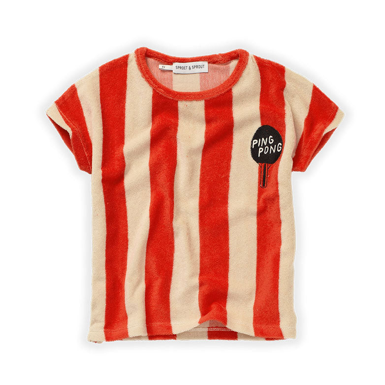 Sproet and Sprout tees Sproet and Sprout Poppy Red Stripe Terry T-Shirt